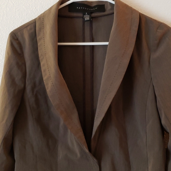 Apostrophe Soft Fabric Olive Green Blazer Size 2 - Picture 2 of 11